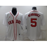 Men's Boston Red Sox #5 Enrique Hernandez White New Cool Base Stitched Nike Jersey