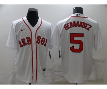 Men's Boston Red Sox #5 Enrique Hernandez White New Cool Base Stitched Nike Jersey