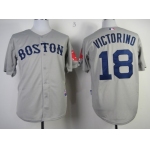 Boston Red Sox #18 Shane Victorino Gray Jersey