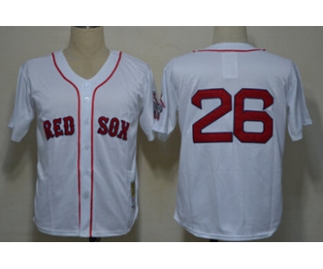 Boston Red Sox #26 Wade Boggs 1987 White Throwback Jersey
