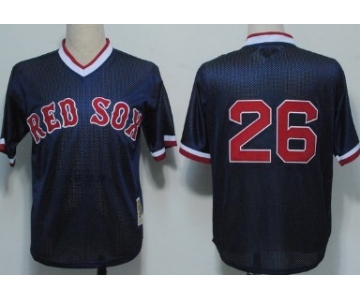 Boston Red Sox #26 Wade Boggs 1990 Mesh BP Navy Blue Throwabck Jersey