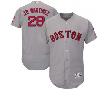 Boston Red Sox #28 J. D. Martinez Grey Flexbase Authentic Collection Stitched MLB Jersey