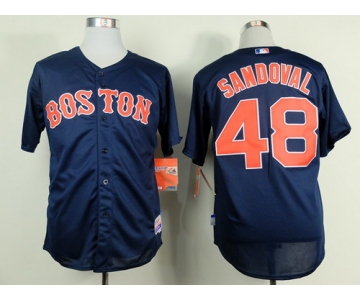 Boston Red Sox #48 Pablo Sandoval Navy Blue Jersey