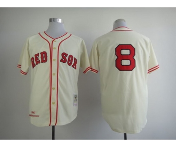 Boston Red Sox #8 Carl Yastrzemski 1967 Cream Throwback Jersey