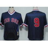 Boston Red Sox #9 Ted Williams 1990 Mesh BP Navy Blue Throwabck Jersey