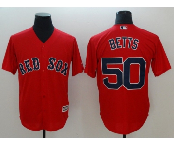 Men Boston Red Sox 50 Betts Red Game 2021 MLB Jersey