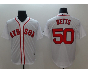 Men Boston Red Sox 50 Betts White Game 2021 MLB Jersey