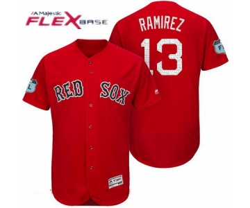 Men's Boston Red Sox #13 Hanley Ramirez Red 2017 Spring Training Stitched MLB Majestic Flex Base Jersey