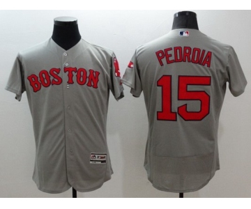 Men's Boston Red Sox #15 Dustin Pedroia Gray Flexbase 2016 MLB Player JerseyJersey