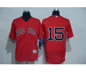 Men's Boston Red Sox #15 Dustin Pedroia No Name Red 2016 Flexbase Majestic Baseball Jersey