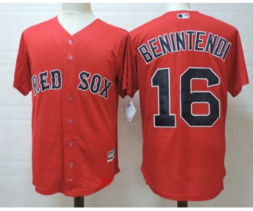 Men's Boston Red Sox #16 Andrew Benintendi Red Alternate Stitched MLB Majestic Cool Base Jersey