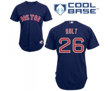 Men's Boston Red Sox #26 Brock Holt Navy Blue Jersey