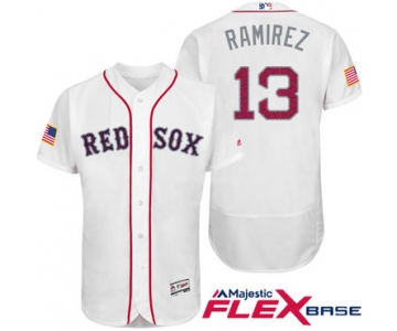 Men's Boston Red Sox #50 Hanley Ramirez White Stars & Stripes Fashion Independence Day Stitched MLB Majestic Flex Base Jersey