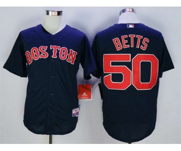 Men's Boston Red Sox #50 Mookie Bettis Blue Cool Base Jersey