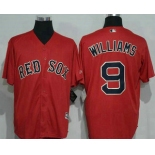 Men's Boston Red Sox #9 Ted Williams Retired Red Stitched MLB Majestic Cool Base Jersey