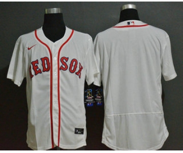 Men's Boston Red Sox Blank White Stitched MLB Flex Base Nike Jersey