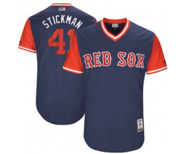 Men's Boston Red Sox Chris Sale Stickman Majestic Navy 2017 Players Weekend Authentic Jersey