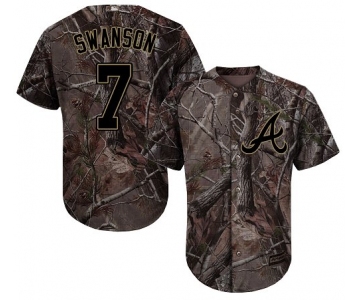 Atlanta Braves #7 Dansby Swanson Camo Realtree Collection Cool Base Stitched MLB Jersey