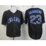 Chicago Cubs #23 Ryne Sandberg Black Fashion Jersey
