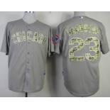 Chicago Cubs #23 Ryne Sandberg Gray With Camo Jersey