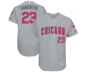 Chicago Cubs #23 Ryne Sandberg Grey Flexbase Authentic Collection Mother's Day Stitched MLB Jersey