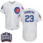 Cubs #23 Ryne Sandberg White Flexbase Authentic Collection 2016 World Series Bound Stitched MLB Jersey