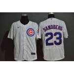 Men's Chicago Cubs #23 Ryne Sandberg White Home Stitched MLB Flex Base Nike Jersey