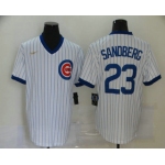 Men's Chicago Cubs #23 Ryne Sandberg White Pullover Cooperstown Collection Stitched MLB Nike Jersey