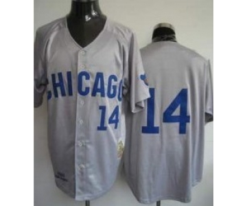 Chicago Cubs #14 Ernie Banks 1969 Gray Throwback Jersey