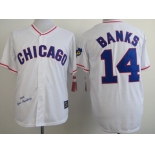 Chicago Cubs #14 Ernie Banks 1988 White Throwback Jersey