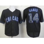 Chicago Cubs #14 Ernie Banks Black Fashion Jersey