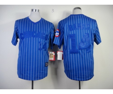 Chicago Cubs #14 Ernie Banks Blue Pinstripe Throwback Jersey