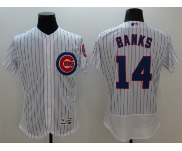 Men's Chicago Cubs #14 Ernie Banks White Flexbase 2016 MLB Player Jersey