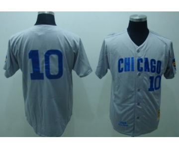 Chicago Cubs #10 Ron Santo 1969 Gray Throwback Jersey