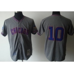 Chicago Cubs #10 Ron Santo 1969 Gray Wool Throwback Jersey