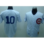 Chicago Cubs #10 Ron Santo 1969 White Throwback Jersey