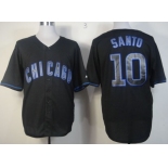 Chicago Cubs #10 Ron Santo Black Fashion Jersey