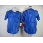 Chicago Cubs #10 Ron Santo Blue Pinstripe Throwback Jersey