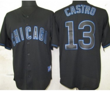 Chicago Cubs #13 Starlin Castro Black Fashion Jersey