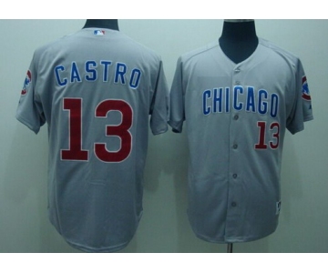 Chicago Cubs #13 Starlin Castro Gray Jersey