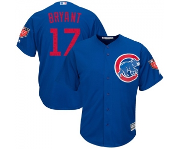 Chicago Cubs #17 Kris Bryant Blue 2018 Spring Training Cool Base Stitched MLB Jersey