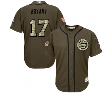 Chicago Cubs #17 Kris Bryant Green Salute to Service Stitched MLB Jersey