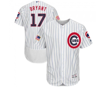 Chicago Cubs #17 Kris Bryant White Fashion Stars & Stripes Flexbase Authentic Stitched MLB Jersey
