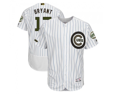 Chicago Cubs #17 Kris Bryant White(Blue Strip) Flexbase Authentic Collection 2018 Memorial Day Stitched Baseball Jersey