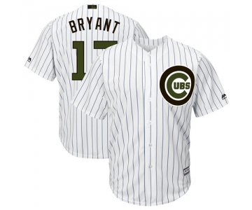 Chicago Cubs #17 Kris Bryant White(Blue Strip) New Cool Base 2018 Memorial Day Stitched Baseball Jersey