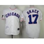 Chicago Cubs #17 Mark Grace 1988 White Throwback Jersey