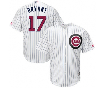 Chicago Cubs #17Kris Bryant Majestic Fashion Stars & Stripes Cool Base Player White Jersey