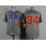 Chicago Cubs #34 Jon Lester 2014 Gray Jersey