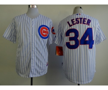 Chicago Cubs #34 Jon Lester White Jersey