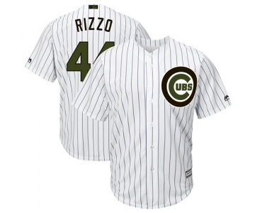 Chicago Cubs #44 Anthony Rizzo White(Blue Strip) New Cool Base 2018 Memorial Day Stitched Baseball Jersey
